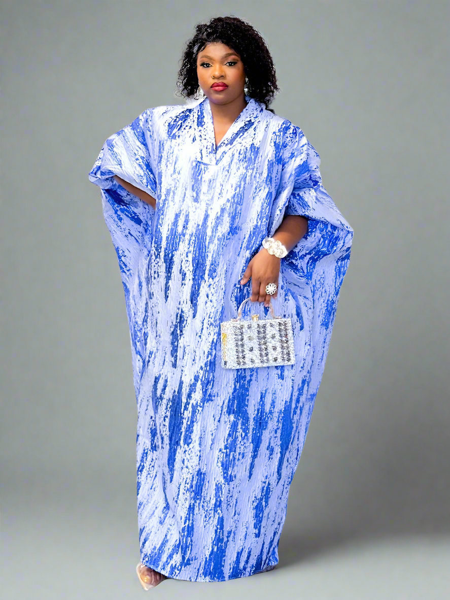 Indigo Impressions Jacquard Dress with Designer Scarf