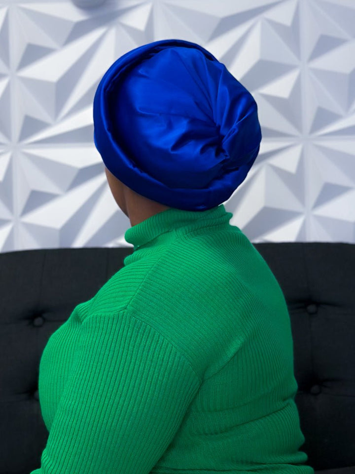 Sapphire Elegance Turban - Royal Blue - Opulent Shines Headwear