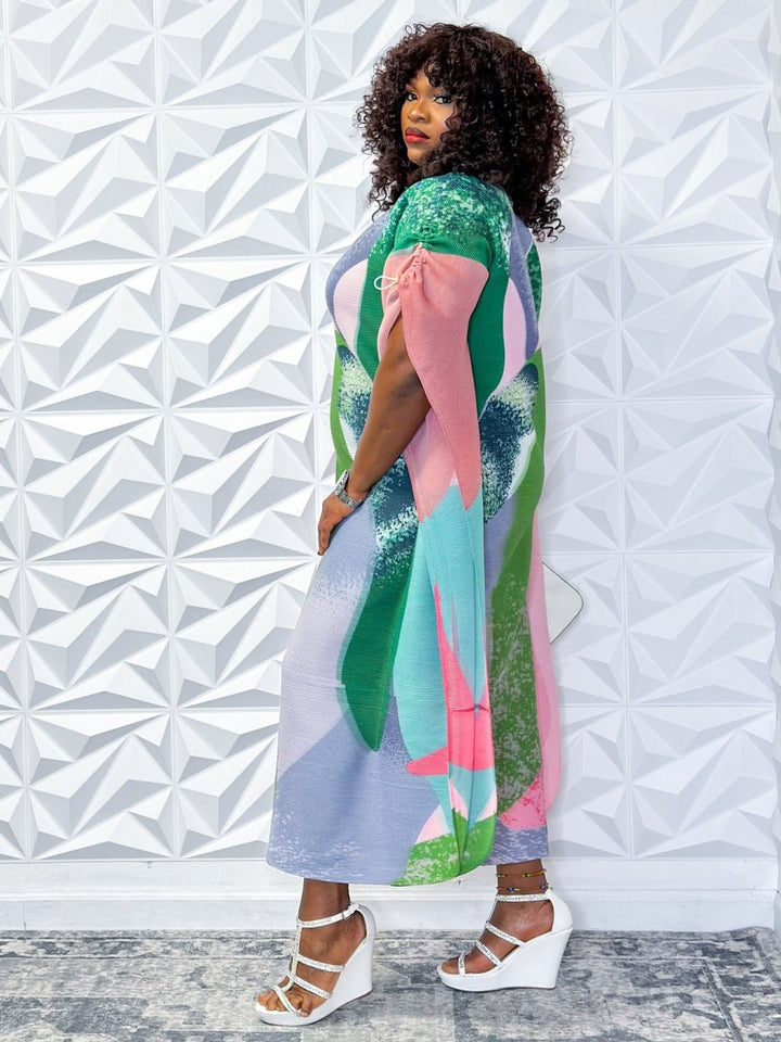 Vibrant Abstract Print Midi Dress | Opulent Shines - Opulent Shines Casual Dress